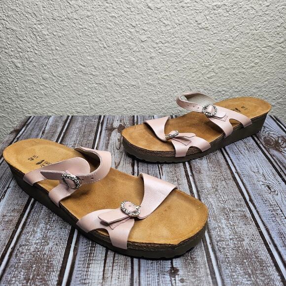 NAOT Kate pearl rose 2 strap slide sandals Women's size 42 (11-11.5) - Picture 1 of 7